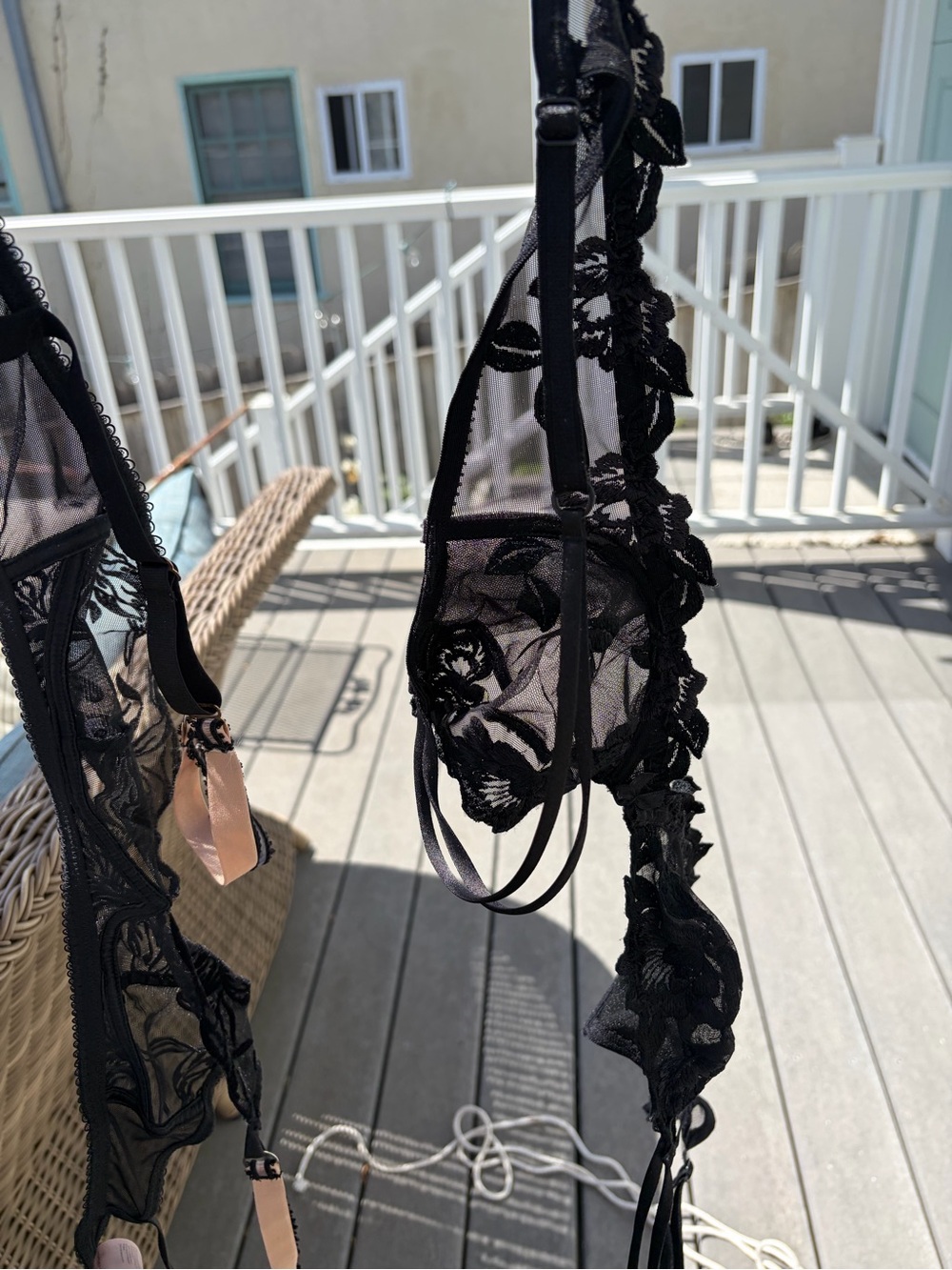 Lise Charmel black embroidered mesh bra